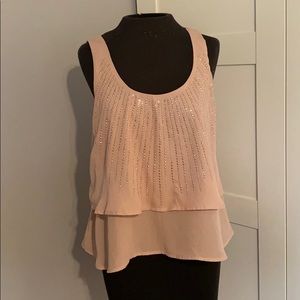 Rhinestone flowy pink tank